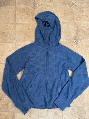 Girls SO Zip-up Lightweight Dark Blue Hooded Sweatshirt Sz 8